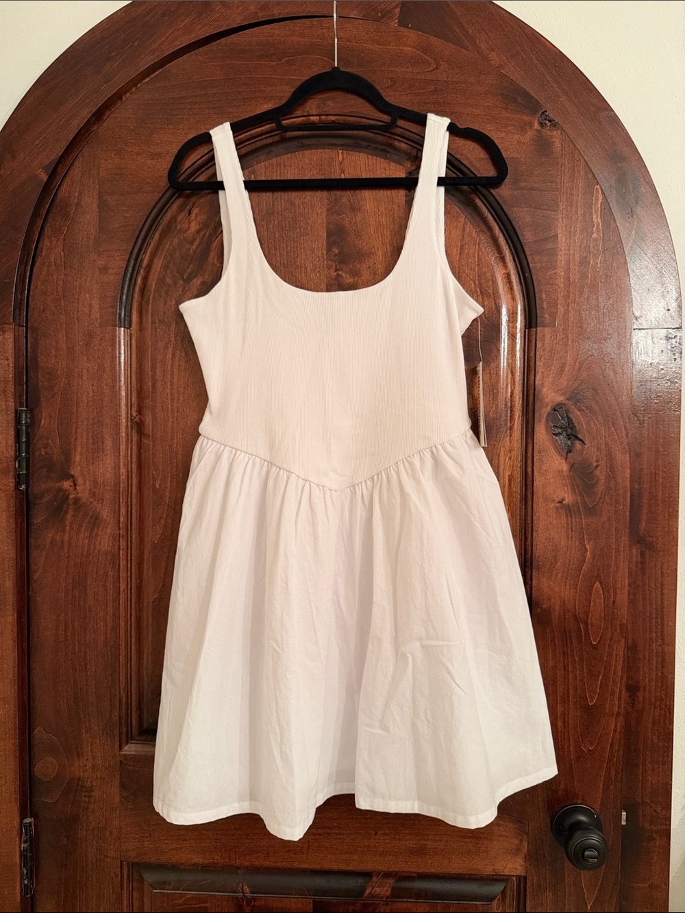No Boundaries White Sleeveless Cotton Midi Dress